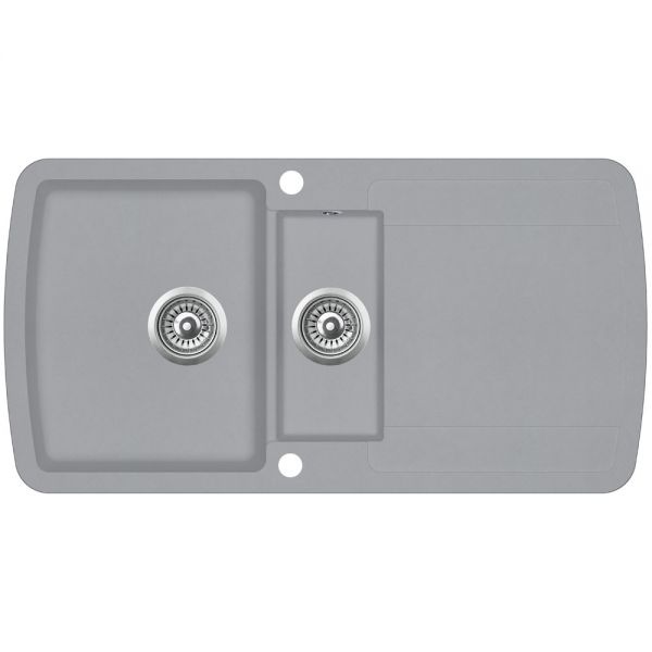 Clearwater Gemini 1.5 One and a Half Bowl Inset Ash Granite Kitchen