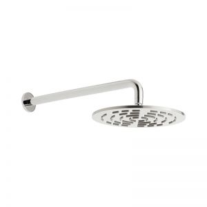 Vado Geometry 250mm Round Stainless Steel Shower Head with Wall Mounted Arm