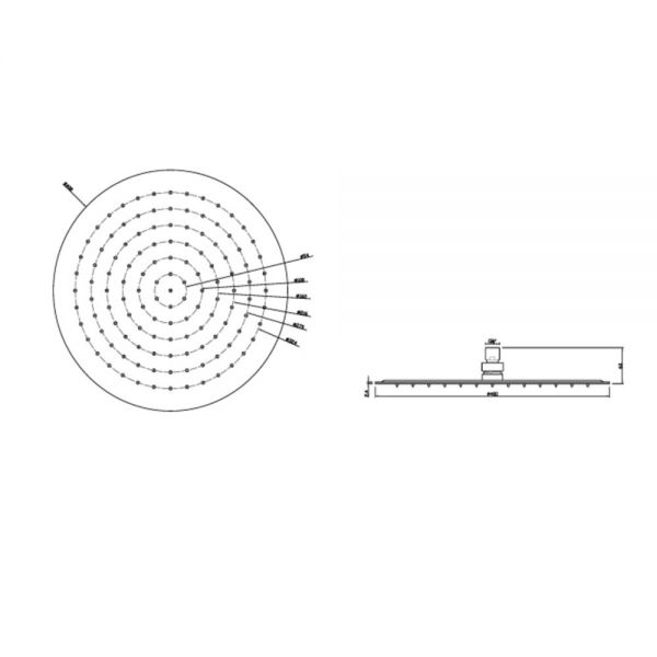 JTP Chrome 400mm Glide Extra Slim Round Shower Head #2