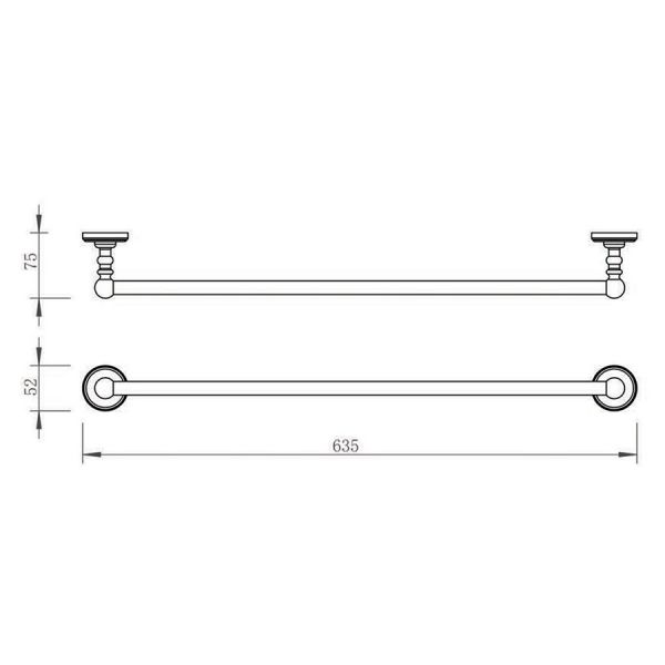 JTP Grosvenor Chrome Towel Holder 635mm #2