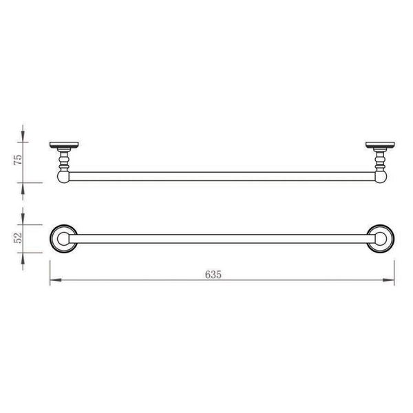 JTP Grosvenor Polished Gold Towel Holder 635mm #2