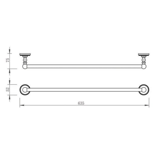 JTP Grosvenor Nickel Towel Holder 635mm #2