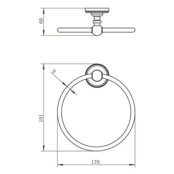 JTP Grosvenor Brushed Brass Towel Ring #2