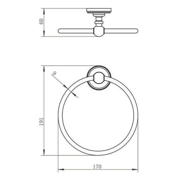 JTP Grosvenor Chrome Towel Ring #2