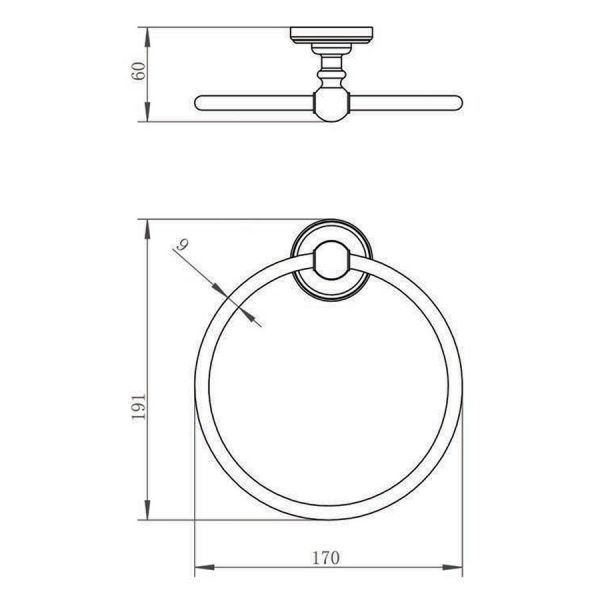 JTP Grosvenor Polished Gold Towel Ring #2