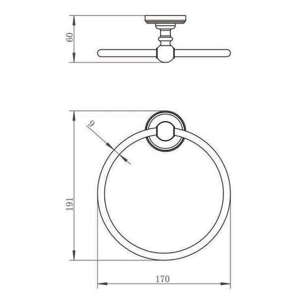 JTP Grosvenor Nickel Towel Ring #2