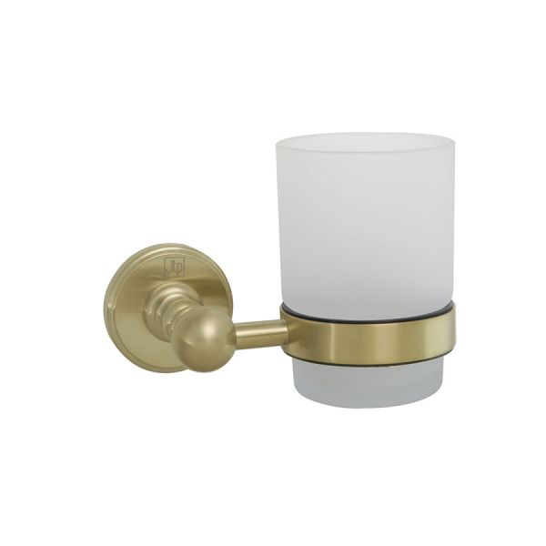 JTP Grosvenor Brushed Brass Wall Mounted Tumbler Holder