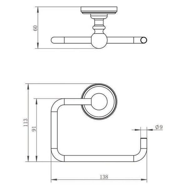 JTP Grosvenor Brushed Brass Wall Mounted Toilet Roll Holder #2