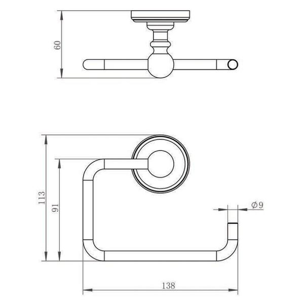 JTP Grosvenor Chrome Wall Mounted Toilet Roll Holder #2