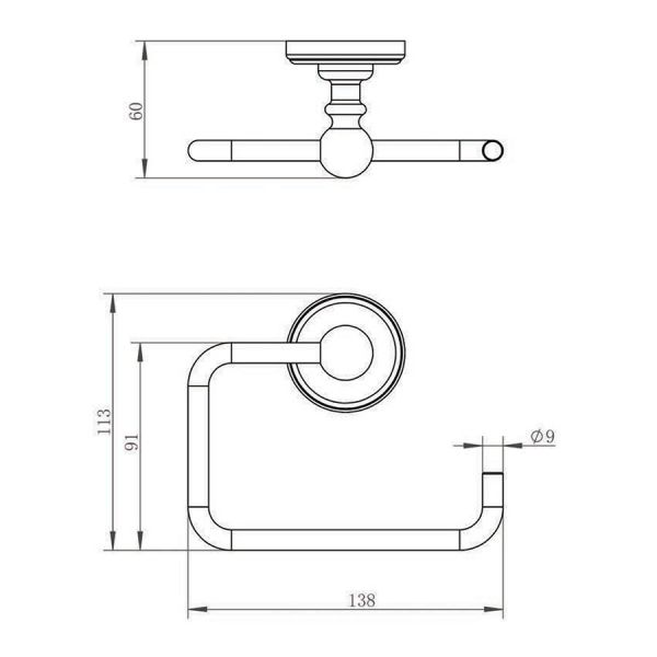 JTP Grosvenor Polished Gold Wall Mounted Toilet Roll Holder #2