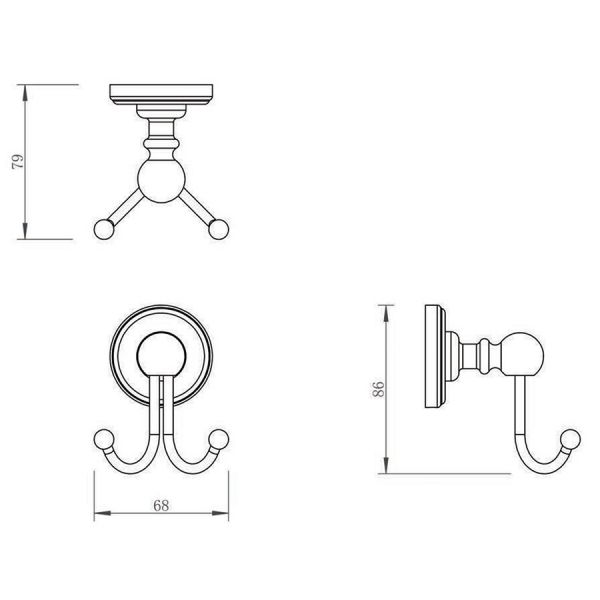 JTP Grosvenor Chrome Robe Hook #2
