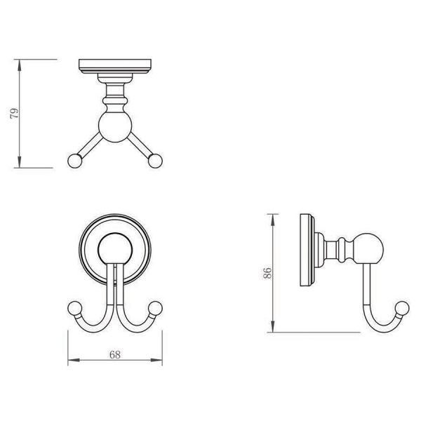 JTP Grosvenor Polished Gold Robe Hook #2