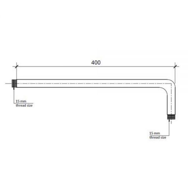 JTP Grosvenor Chrome 400mm Round Wall Mounted Shower Arm #2