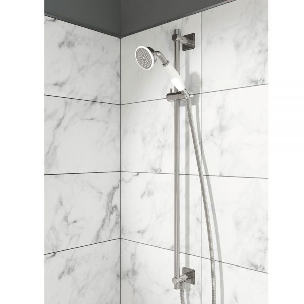 JTP Grosvenor Chrome 900mm Slide Rail Shower Kit with Round Handset and Hose #3