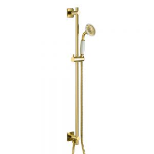 JTP Grosvenor Antique Brass 900mm Slide Rail Shower Kit with Round Handset and Hose