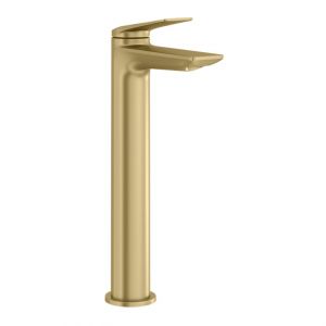 Britton Greenwich Brushed Brass Tall Mono Basin Mixer Tap