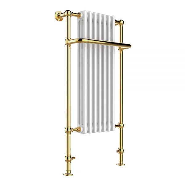 JTP Grosvenor 1130 x 553 Antique Brass Traditional Towel Radiator