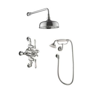 JTP Grosvenor Chrome Thermostatic Two Outlet Traditional Shower Kit