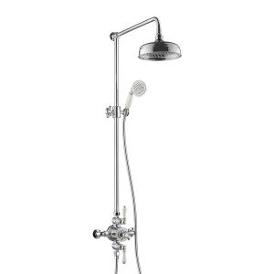 JTP Grosvenor Chrome Exposed Shower Kit with Adjustable Riser
