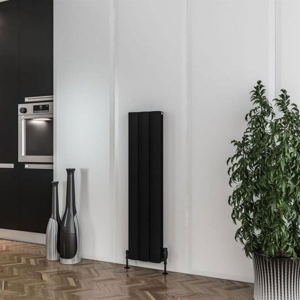 Eastbrook Guardia 1200 x 280 Matt Black Aluminium Designer Radiator #2