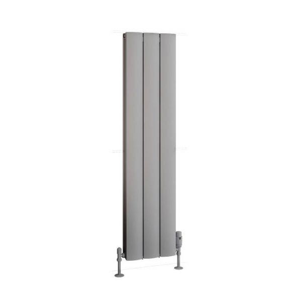 Eastbrook Guardia 1200 x 280 Matt Grey Aluminium Designer Radiator