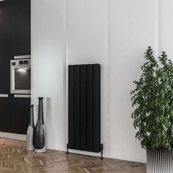 Eastbrook Guardia 1200 x 470 Matt Black Aluminium Designer Radiator #2