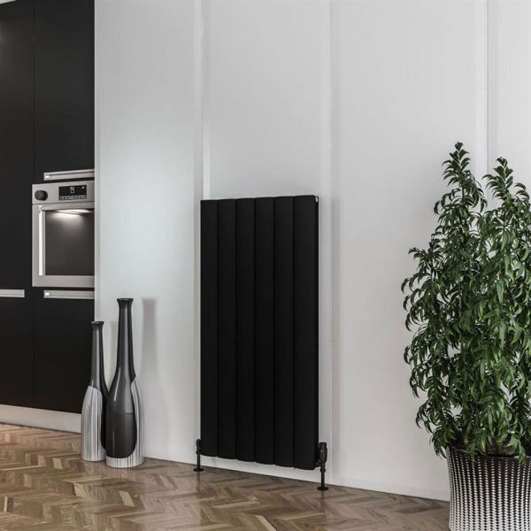 Eastbrook Guardia 1200 x 565 Matt Black Aluminium Designer Radiator #2