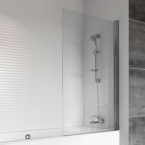 Roman Showers Haven 6 Power Shower Hinged Bath Screen 1500 x 800mm