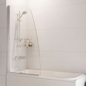 Roman Showers Haven 6 Angled Hinged Bath Screen with Towel Rail 1500 x 850mm