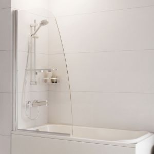 Roman Showers Haven 6 Angled Hinged Bath Screen with Towel Rail 1500 x 850mm