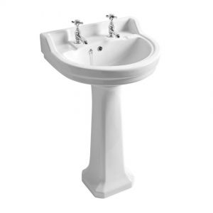 Roper Rhodes Harrow 550 Round Two Tap Hole Basin and Pedestal