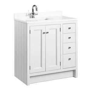 Roper Rhodes Hampton Chalk White 800 Vanity Unit and Underslung Basin