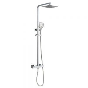 Hartland Premium Square Thermostatic Shower Kit Chrome