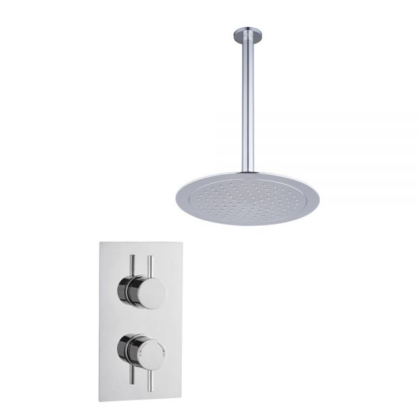 Hartland Round Thermostatic Single Outlet Ceiling Mounted Shower Kit