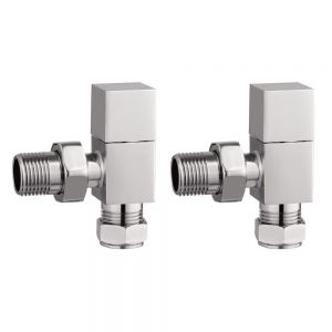 Hartland Chrome Angled Manual Square Radiator Valves