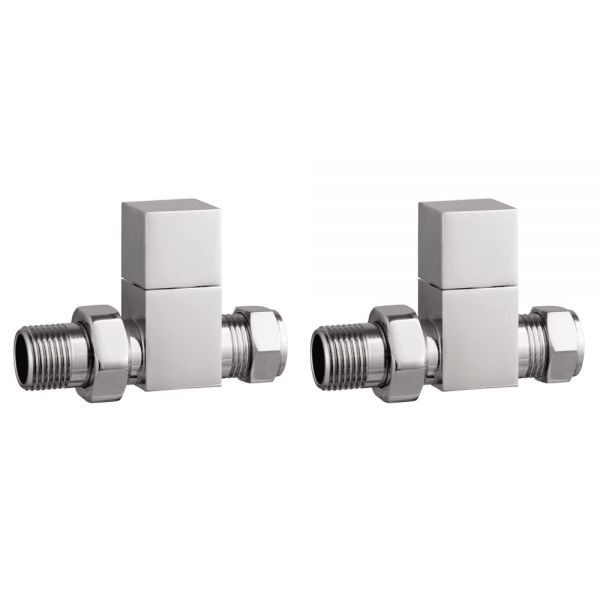 Hartland Chrome Straight Manual Square Radiator Valves