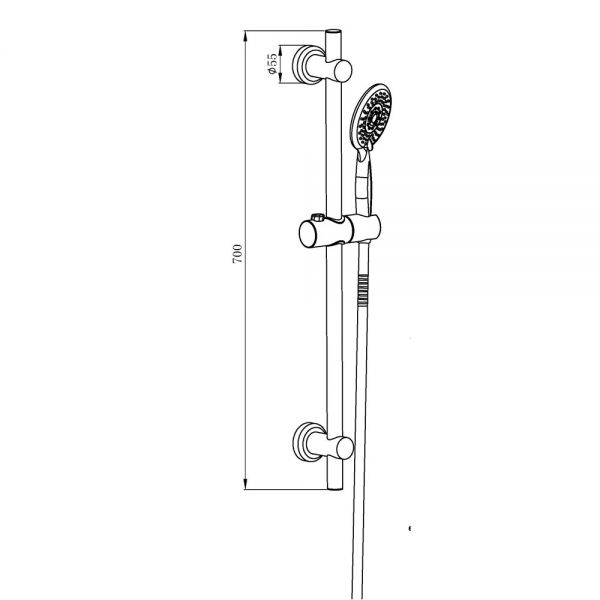 Hartland Retro Fit Riser Rail Shower Kit #2
