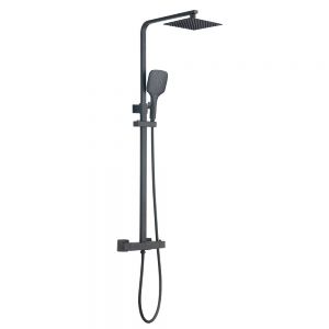 Hartland Premium Square Thermostatic Shower Kit Black