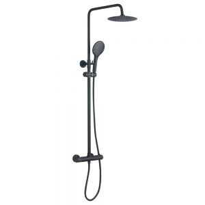 Hartland Premium Round Thermostatic Shower Kit Black