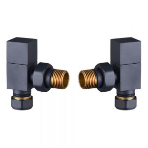 Hartland Anthracite Angled Manual Square Radiator Valves