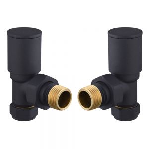 Hartland Anthracite Angled Manual Round Radiator Valves