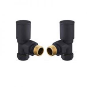 Hartland Black Angled Manual Round Radiator Valves