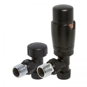 Hartland Black Angled TRV Radiator Valves