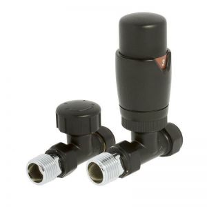 Hartland Black Straight TRV Radiator Valves