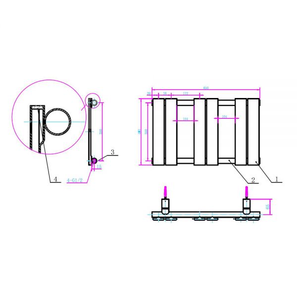 Hartland Queenstown 650 x 400mm Matt Grey Designer Towel Radiator #2