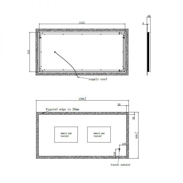 Hartland Noah 1200 x 600 LED Edge Bathroom Mirror #2
