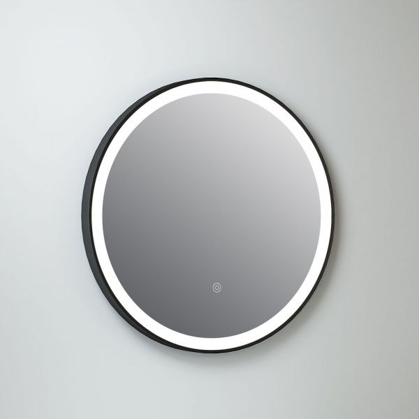 Hartland Rosie Black 600 LED Round Bathroom Mirror