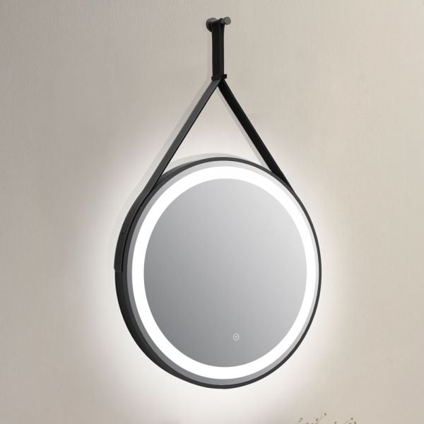 Hartland Delilah Black 600 LED Round Bathroom Mirror