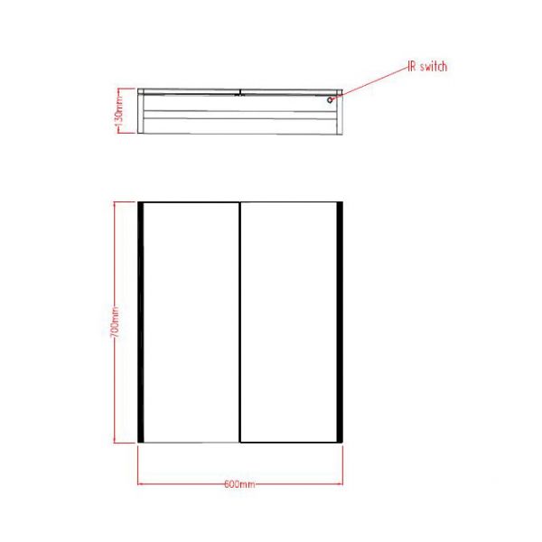 Hartland Eden 600 x 700 LED Mirrored Bathroom Cabinet #2