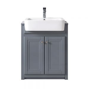 Hartland Traditional 650 Grey Floor Standing Vanity Unit and Ceramic Basin